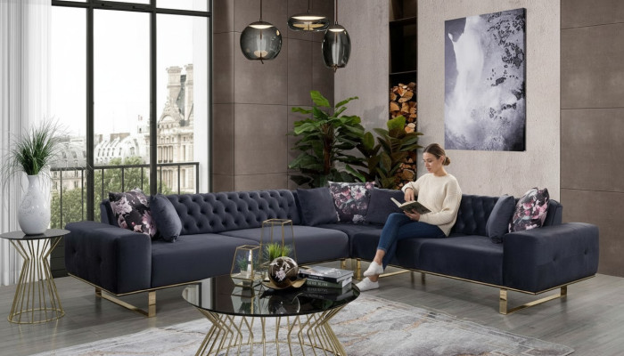 Sectional sofa couch upholstery furniture suite Chesterfield corner suite sofa fabric