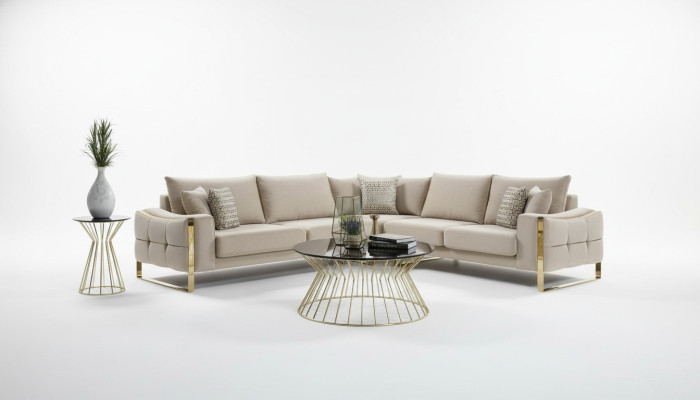 Sectional sofa L shape sofa couch design couches upholstery fabric corner set beige