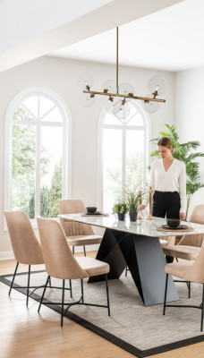 Dining set dining group furniture group dining room dining table 6x chair set 7-piece