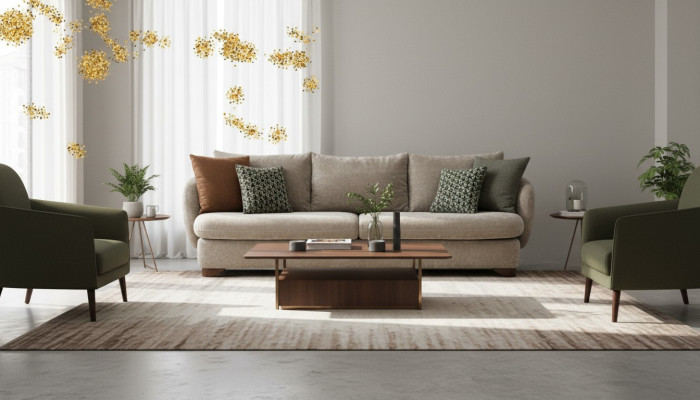 Sofa 3-seater upholstered sofa gray fabric seat design fabric modern couch sofas new