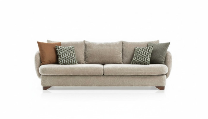 Sofa 3-seater upholstered sofa gray fabric seat design fabric modern couch sofas new