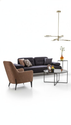 Armchair brown luxury fabric textile living room new creative modern design furniture new