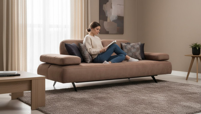 Design 3-seater sofa brown couch upholstery big luxury couches sofas textile seat new