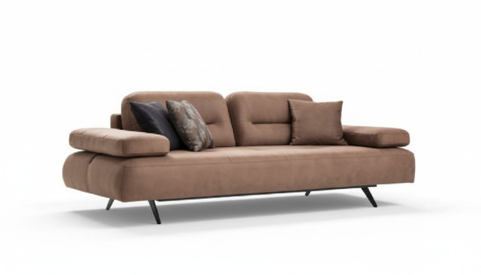 Design 3-seater sofa brown couch upholstery big luxury couches sofas textile seat new