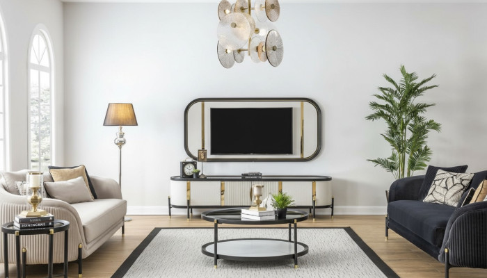 Luxury Set Modern RTV Living Room Upholstered Sofa Suite 3 + 3 Seat Coffee Table
