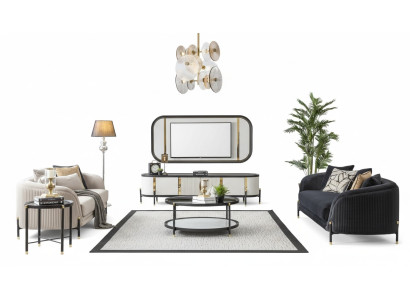 Luxury Set Modern RTV Living Room Upholstered Sofa Suite 3 + 3 Seat Coffee Table