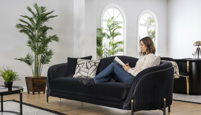 Luxury Sofa 2-Seater Fabric Living Room Modern Design Sofas Upholstered Couches New