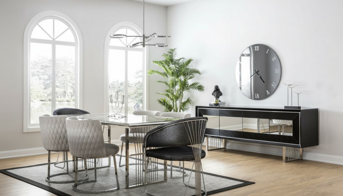 Dining group, dining room suite, dining table set, sideboard, luxury furniture, 4 chairs, table.