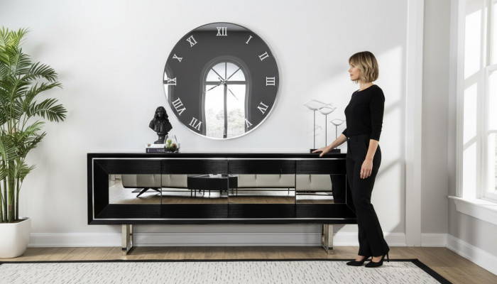 Black sideboard chest of drawers cabinet standing cabinet luxury sideboard