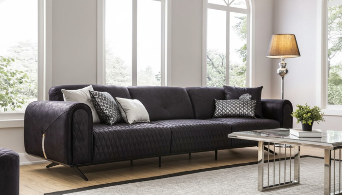 Luxury sofa 4-seater leather living room modern design sofas upholstery couches