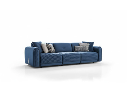 Luxury Sofa 4 Seater Living Room Modern Design Blue Leather Sofas Couches New