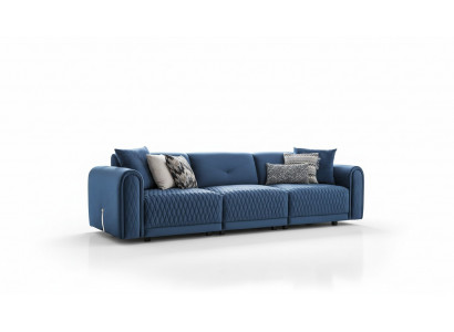 Luxury Sofa 4 Seater Living Room Modern Design Blue Leather Sofas Couches New