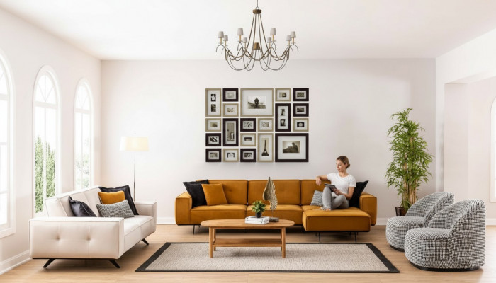 Luxury Couches Design Couch Sofa Textile Furniture 4-piece Sofa Set Fabric