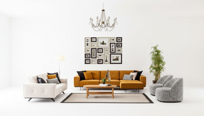 Luxury Couches Design Couch Sofa Textile Furniture 4-piece Sofa Set Fabric