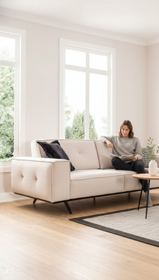 Luxury Sofa 3 Seat Fabric Living Room Modern Design Sofas Upholstery Couches