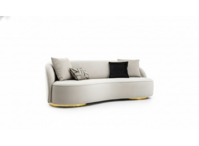 Luxury Sofa 3-Seater Fabric Living Room Modern Design Gray Sofas Upholstered Couches