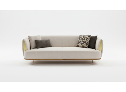 Modern sofa 2-seater upholstered sofa white fabric seating design couch sofas fabric