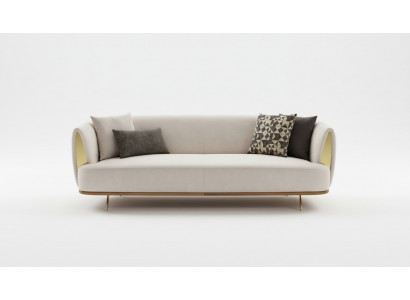 Modern sofa 2-seater upholstered sofa white fabric seating design couch sofas fabric