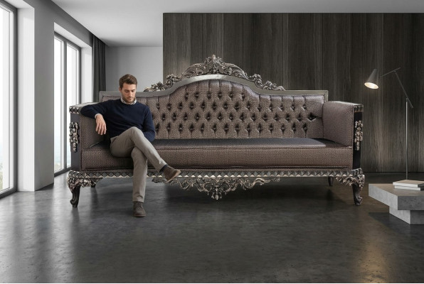 Sofas 3-Seater Fabric Big Furniture Living Room Classic New Sofa Polyester Couch