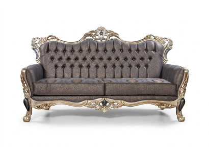 Classic Sofa 3-Seater Upholstered Sofa White Textile Seat Design Couch Sofas Fabric