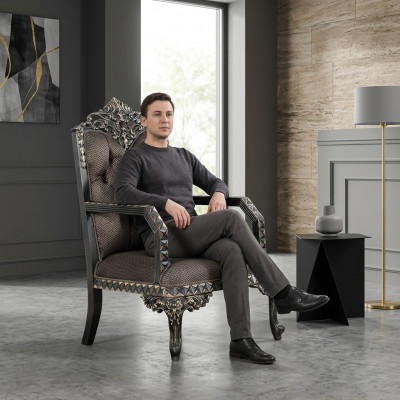 Classic single-seater armchair luxury chair furnishing living room sofa 1-seater