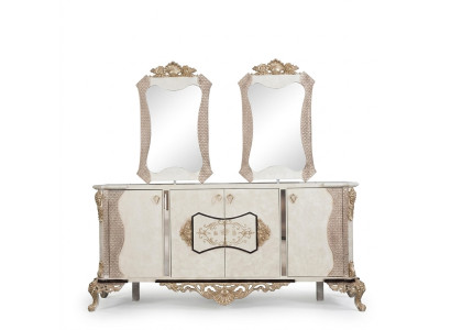 Sideboard with Mirror Set Dining Baroque Dressers Wood Dresser Wood Cabinet New