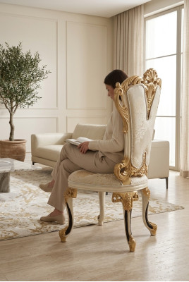 Luxury Design Upholstered Solid Wood Chair Chairs Seat Back Office Dining Room