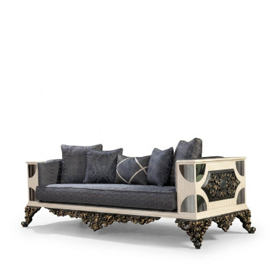 Luxury Sofa 3-Seater Fabric Living Room Classic Design Sofas Upholstered Couches New