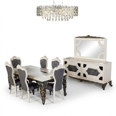 Dining table dining group classic table dining room set 7-piece set chair 6x chairs new
