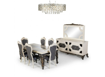 Dining table dining group classic table dining room set 7-piece set chair 6x chairs new