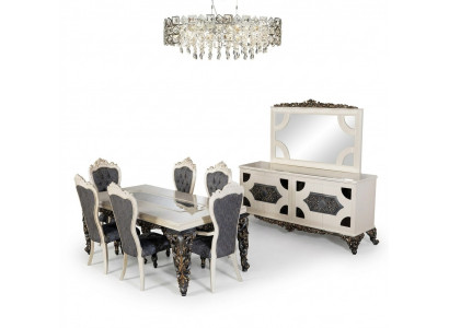 Dining table dining group classic table dining room set 7-piece set chair 6x chairs new