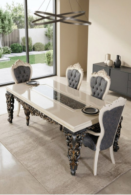 Dining room chair armchair set: 2x chairs with armrests + 2x chairs luxury armchair new
