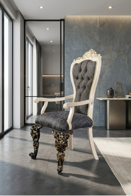 Classic chair 1x dining room armchair lounge club with armrests luxury new