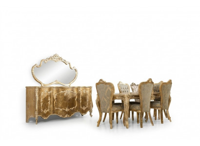 Luxury Dining Room Set Furniture Chair 6x Sideboard Mirror Dining Room Group Complete