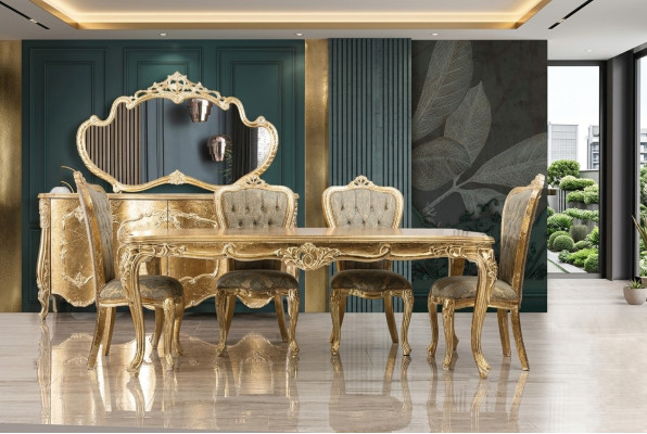 Baroque Antique Style Dining Table Real Wood Classical Designer Tables Rococo