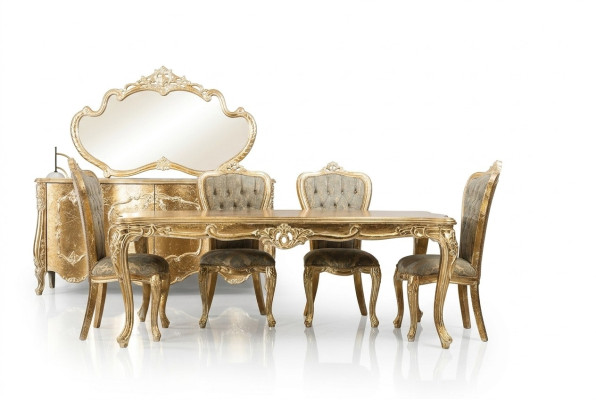 Baroque Antique Style Dining Table Real Wood Classical Designer Tables Rococo