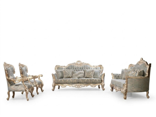 Chesterfield Sofa Set 3+3+1+1 Seats Coffee Table Classic Sofa Upholstered Seat