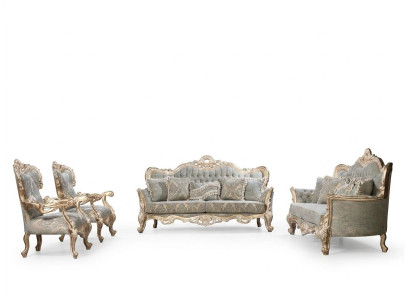 Chesterfield Sofa Set 3+3+1+1 Seats Coffee Table Classic Sofa Upholstered Seat