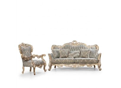 Classic Luxury Sofa Set, Sofa and Armchair Living Room Set 3+1 Seat Chesterfield