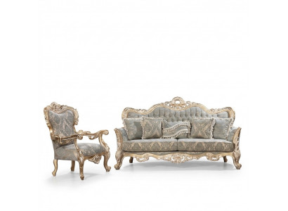 Classic Luxury Sofa Set, Sofa and Armchair Living Room Set 3+1 Seat Chesterfield