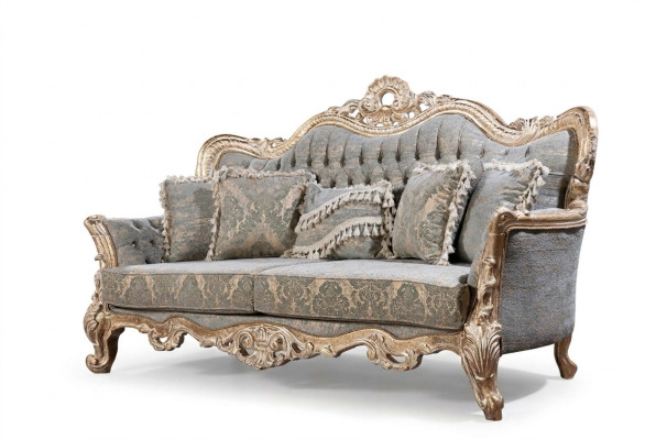 Chesterfield 3-Seater Designer Sofa Luxury Upholstered Sofas Couches Fabric Textile