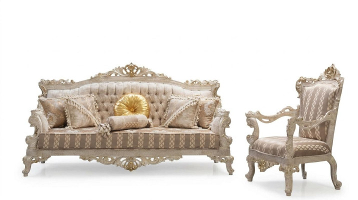 Sofa set Classic Luxury Sofas Armchair Living Room set 3+1 Seat Chesterfield