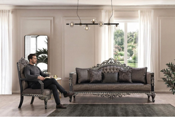 Luxury Chesterfield Sofa Set 3+1 Seats Classic Sofa Baroque Upholstery Seat