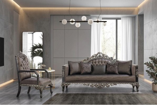 Luxury Chesterfield Sofa Set 3+1 Seats Classic Sofa Baroque Upholstery Seat