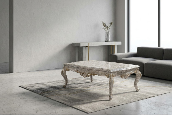 Luxury living room table, coffee table, sofa table, classic side table, end table