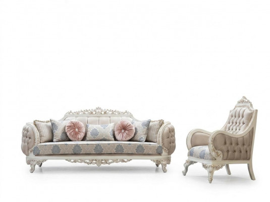 Classic luxury sofa set couch armchair living room set 3+1 seater Chesterfield
