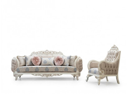 Classic luxury sofa set couch armchair living room set 3+1 seater Chesterfield
