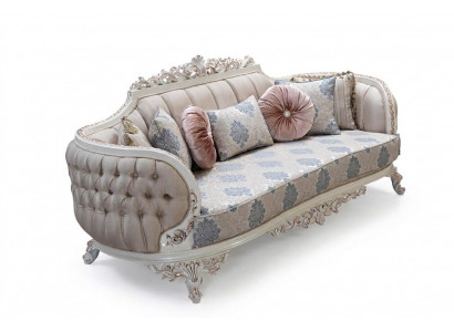 Chesterfield 3-seater designer sofa luxury upholstered sofas couches fabric textile new