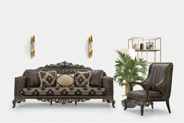 Luxury Chesterfield Sofa Set 3+1 Seater Classic Sofa Baroque Upholstered Seat