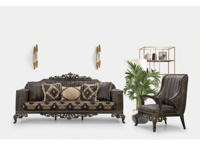 Luxury Chesterfield Sofa Set 3+1 Seater Classic Sofa Baroque Upholstered Seat